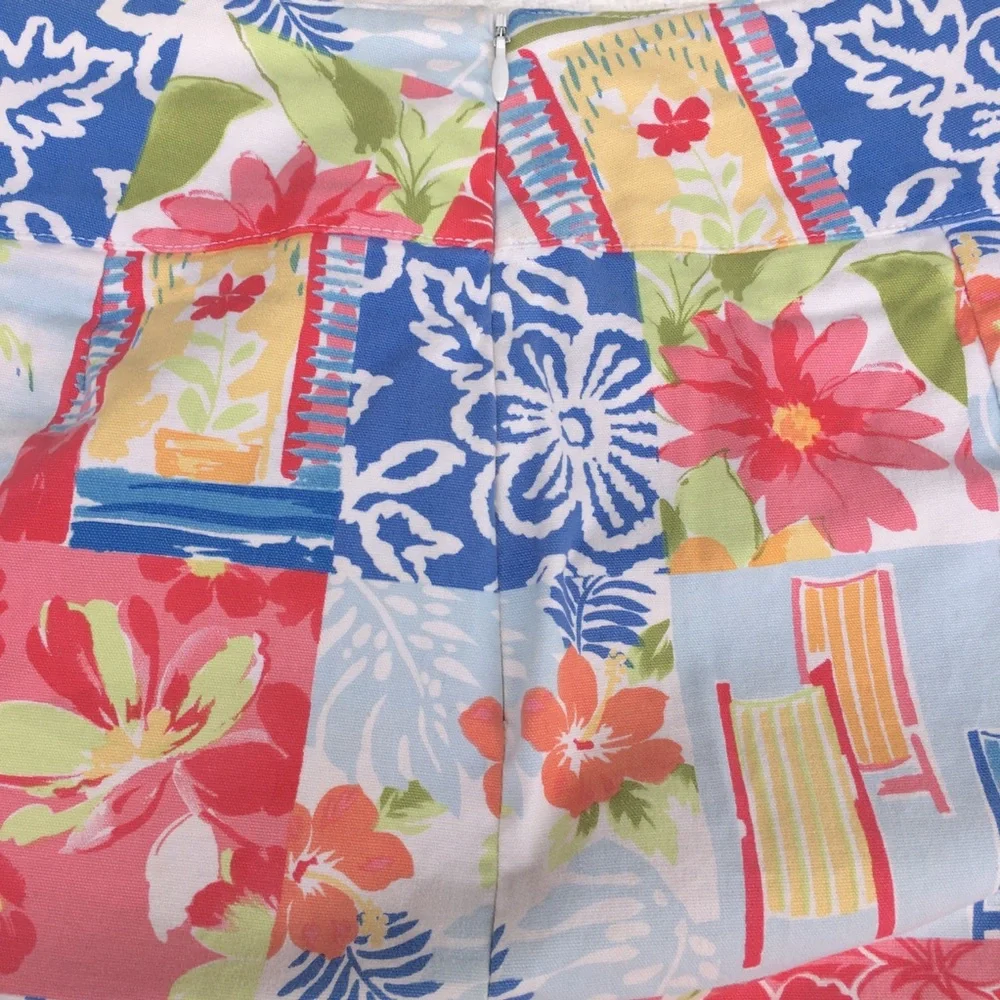 TALBOTS TROPICAL BEACH PATCHWORK SKIRT